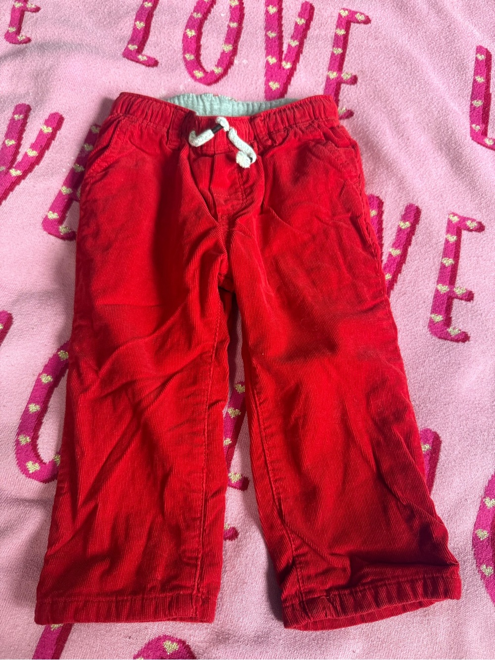Gymboree Red Corduroy Drawstring Pants